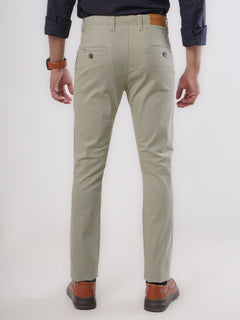 Light Olive Green Plain Cotton Chino Pant-28