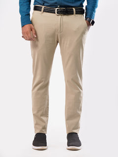 Light Khaki Plain Cotton Chino Pant-25