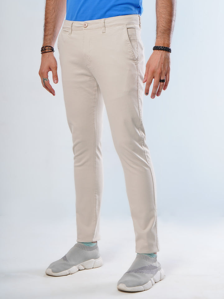 Off White Plain Cotton Chino Pant-29