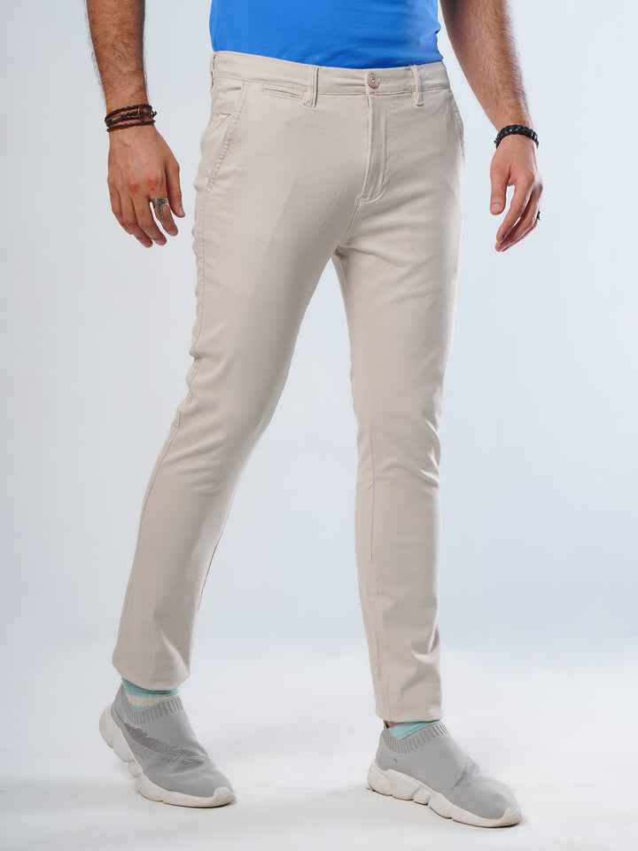 Off White Plain Cotton Chino Pant-29