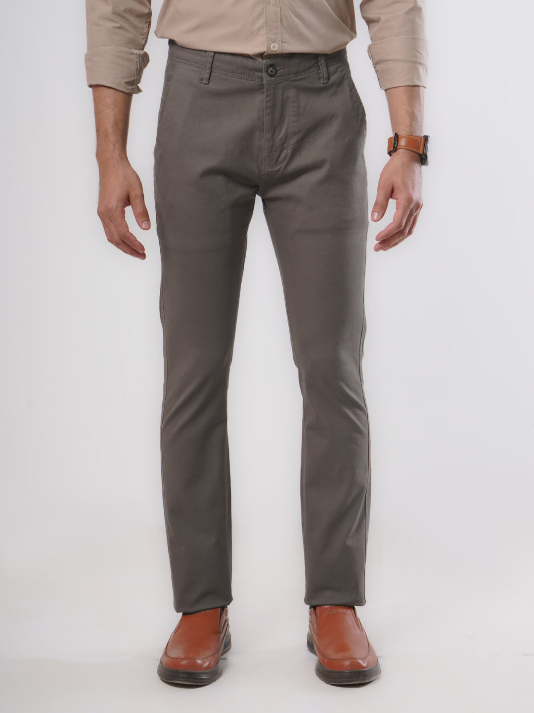 Brown Plain Cotton Chino Pant-25