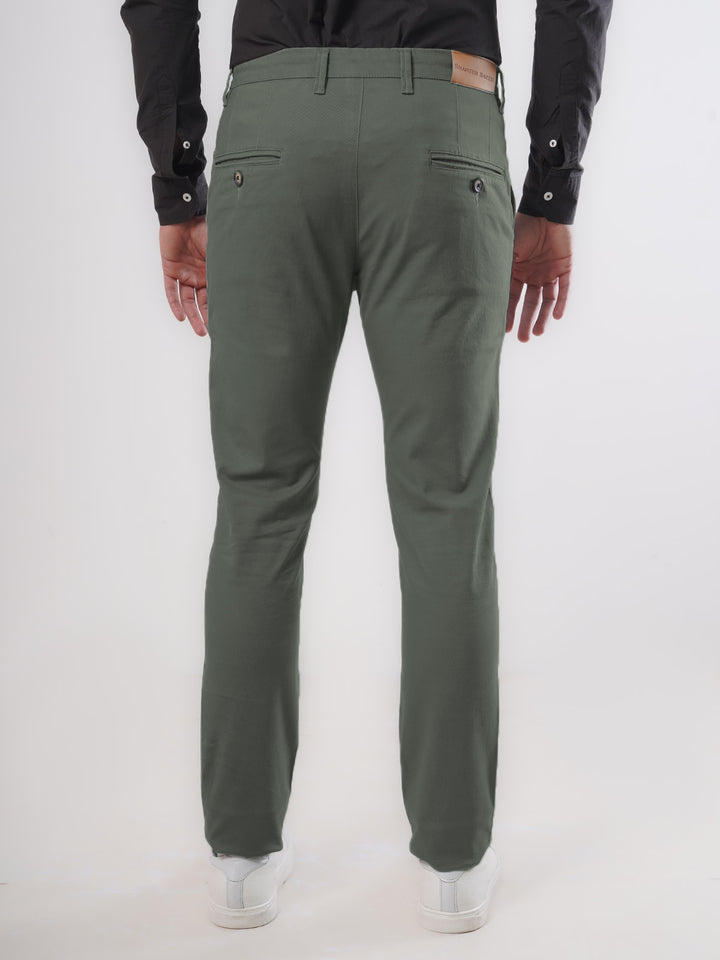 Olive Green Plain Cotton Chino Pant-27