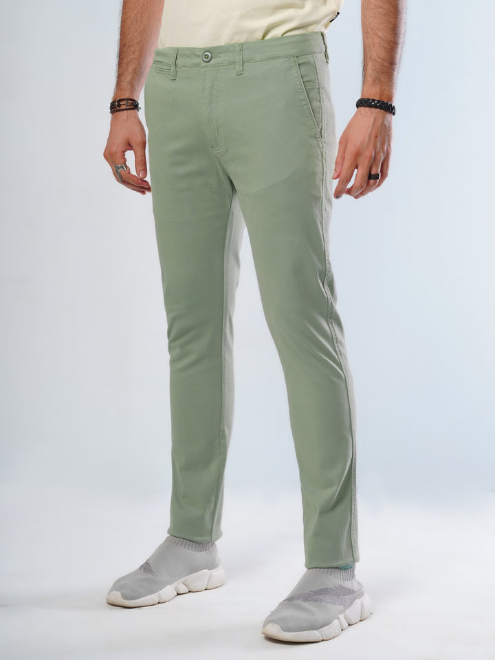 Olive Green Plain Cotton Chino Pant-29