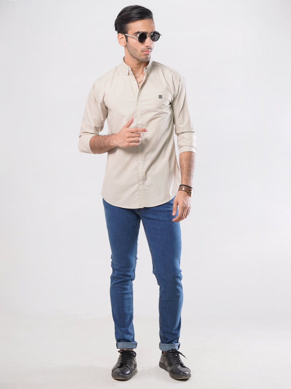 Fawn Plain Button Down Casual Shirt (CSB-017)