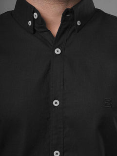 Black Plain Button Down Casual Shirt (CSB-107)