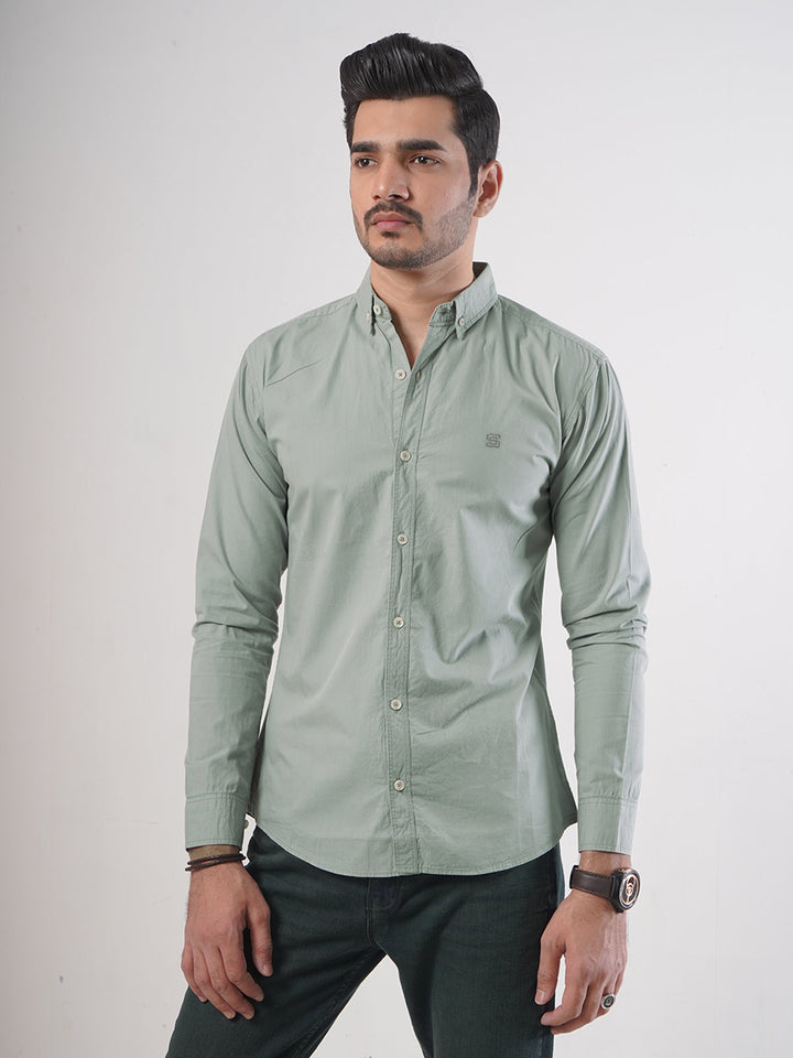 Grey Plain Button Down Casual Shirt (CSB-52)