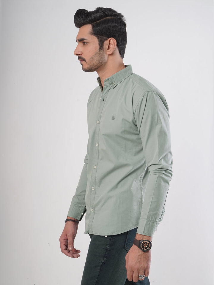 Grey Plain Button Down Casual Shirt (CSB-52)