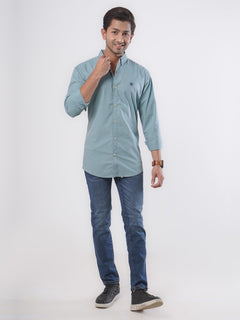 Teal Green Plain Button Down Casual Shirt (CSB-55)