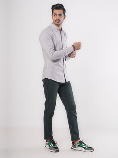 Light Grey Plain Button Down Casual Shirt (CSB-59)