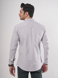 Light Grey Plain Button Down Casual Shirt (CSB-59)