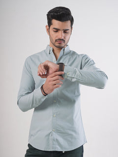 Grey Plain Button Down Casual Shirt (CSB-63)