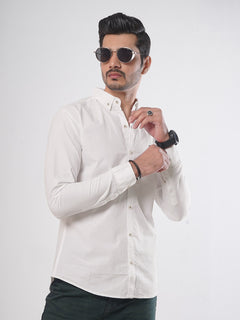 White Plain Button Down Casual Shirt (CSB-64)