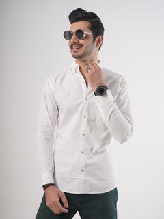 White Plain Button Down Casual Shirt (CSB-64)