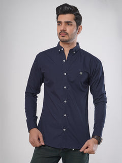 Royal Blue Plain Button Down Casual Shirt (CSB-71)