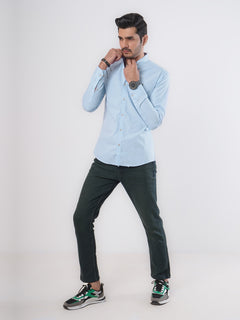 Sky Blue Plain Button Down Casual Shirt (CSB-73)