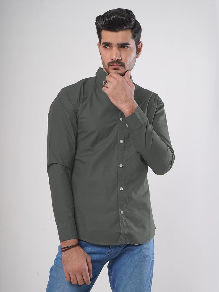 Grey Plain Button Down Casual Shirt (CSB-76)