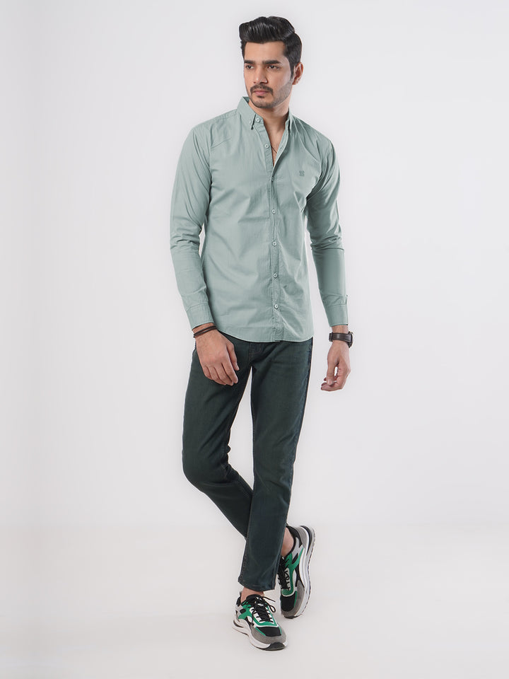 Ice Blue Plain Button Down Casual Shirt (CSB-77)