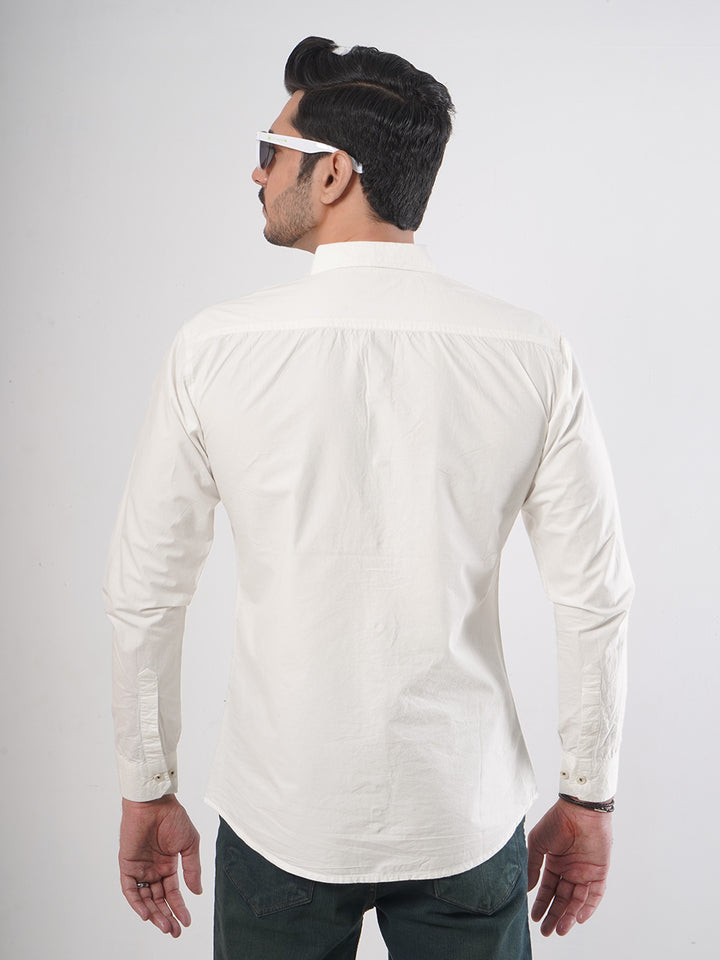 White Plain Button Down Casual Shirt (CSB-80)