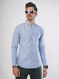 Sky Blue Plain Button Down Casual Shirt (CSB-81)