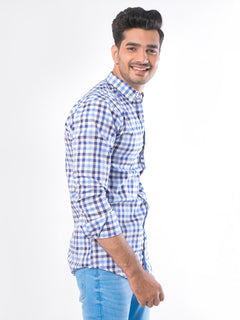 Multi Check Button Down Casual Shirt (CSC-022)