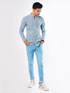 Multi Check Button Down Casual Shirt (CSC-025)