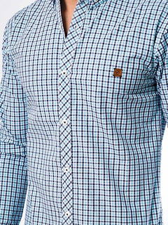 Multi Check Button Down Casual Shirt (CSC-025)