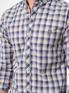 Multi Check Button Down Casual Shirt (CSC-027)