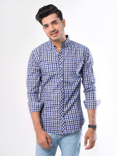 Multi Check Button Down Casual Shirt (CSC-028)