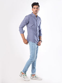 Multi Check Button Down Casual Shirt (CSC-028)