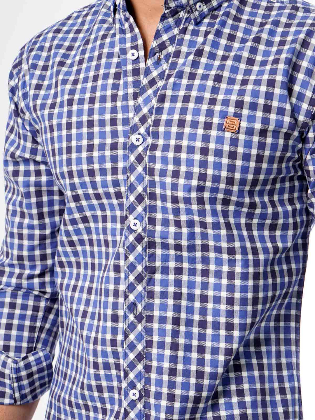 Multi Check Button Down Casual Shirt (CSC-028)