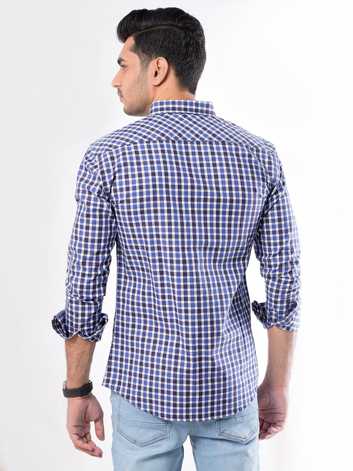 Multi Check Button Down Casual Shirt (CSC-028)