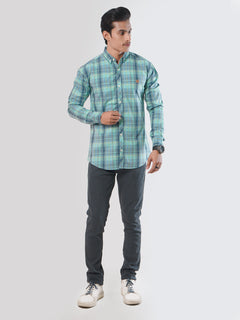 Multi Check Button Down Casual Shirt (CSC-037)