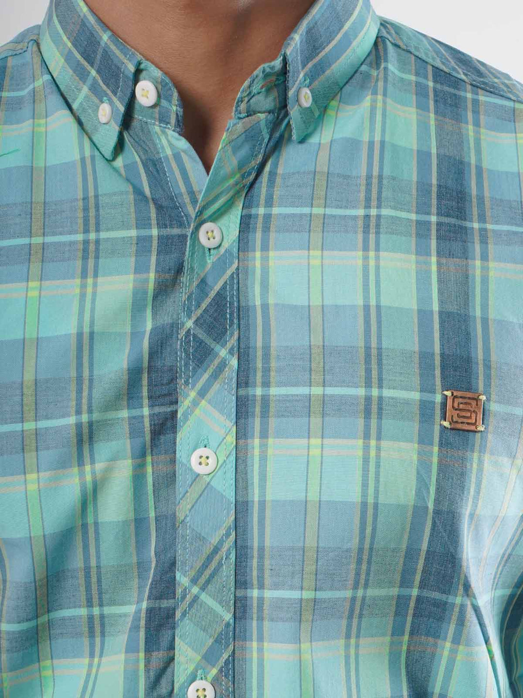 Multi Check Button Down Casual Shirt (CSC-037)