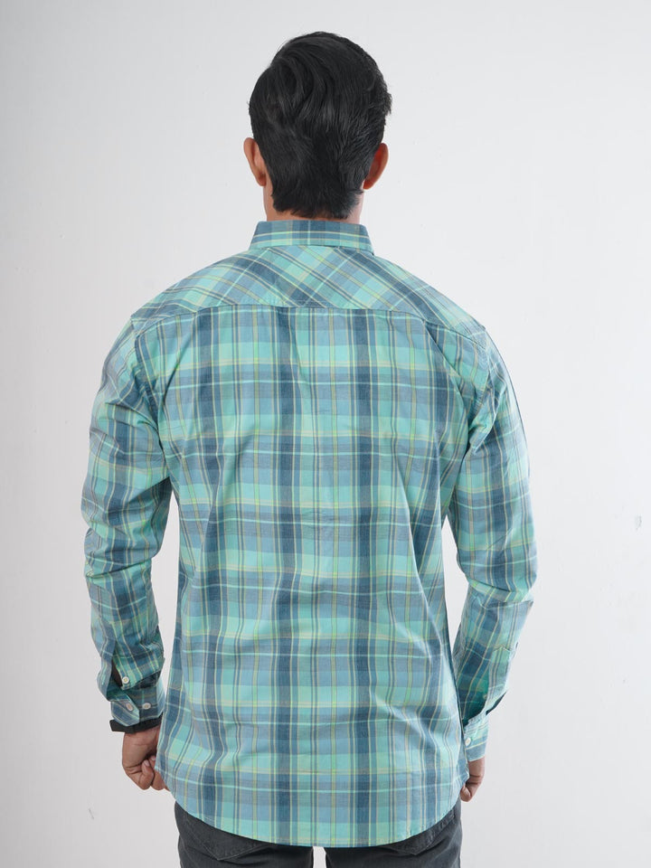 Multi Check Button Down Casual Shirt (CSC-037)