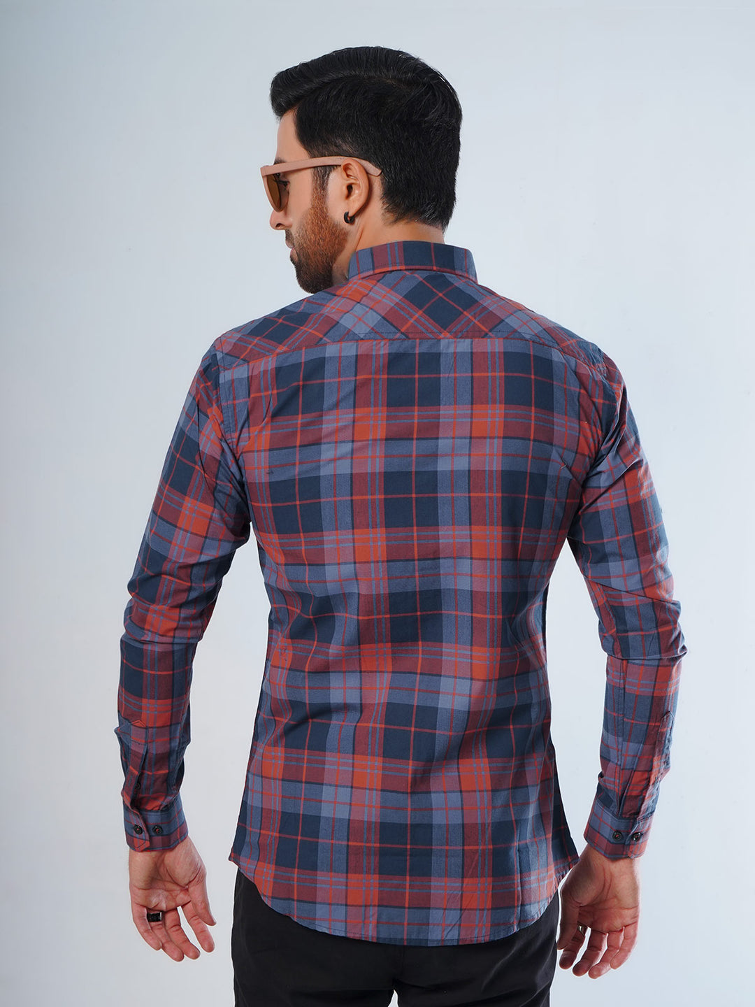 Multi Color Check Button Down Casual Shirt (CSC-054)