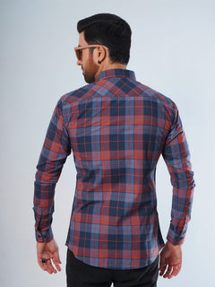 Multi Color Check Button Down Casual Shirt (CSC-054)