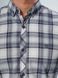 Multi Color Check Button Down Casual Shirt (CSC-056)