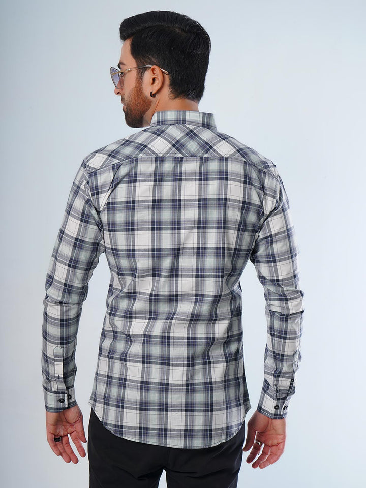 Multi Color Check Button Down Casual Shirt (CSC-056)