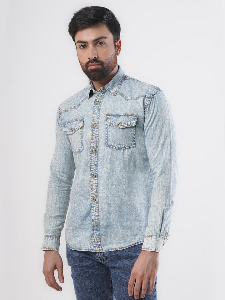 Denim Casual Shirt Mid Blue (CSD-004)