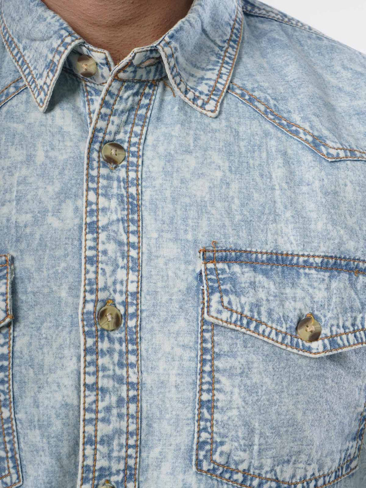 Denim Casual Shirt Mid Blue (CSD-004)