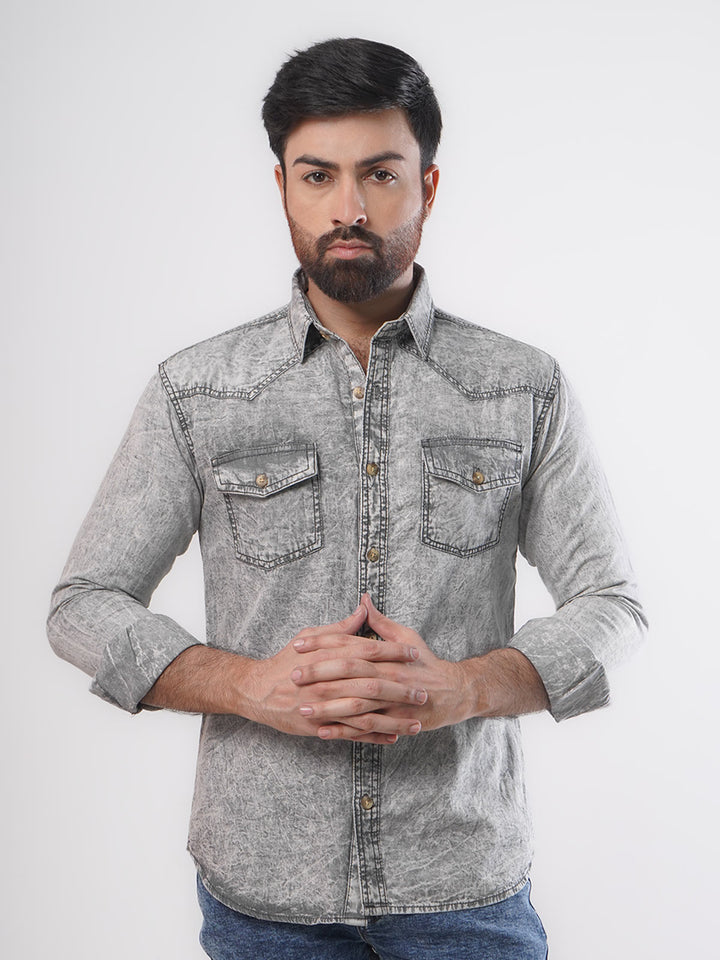 Denim Casual Shirt Grey (CSD-005)