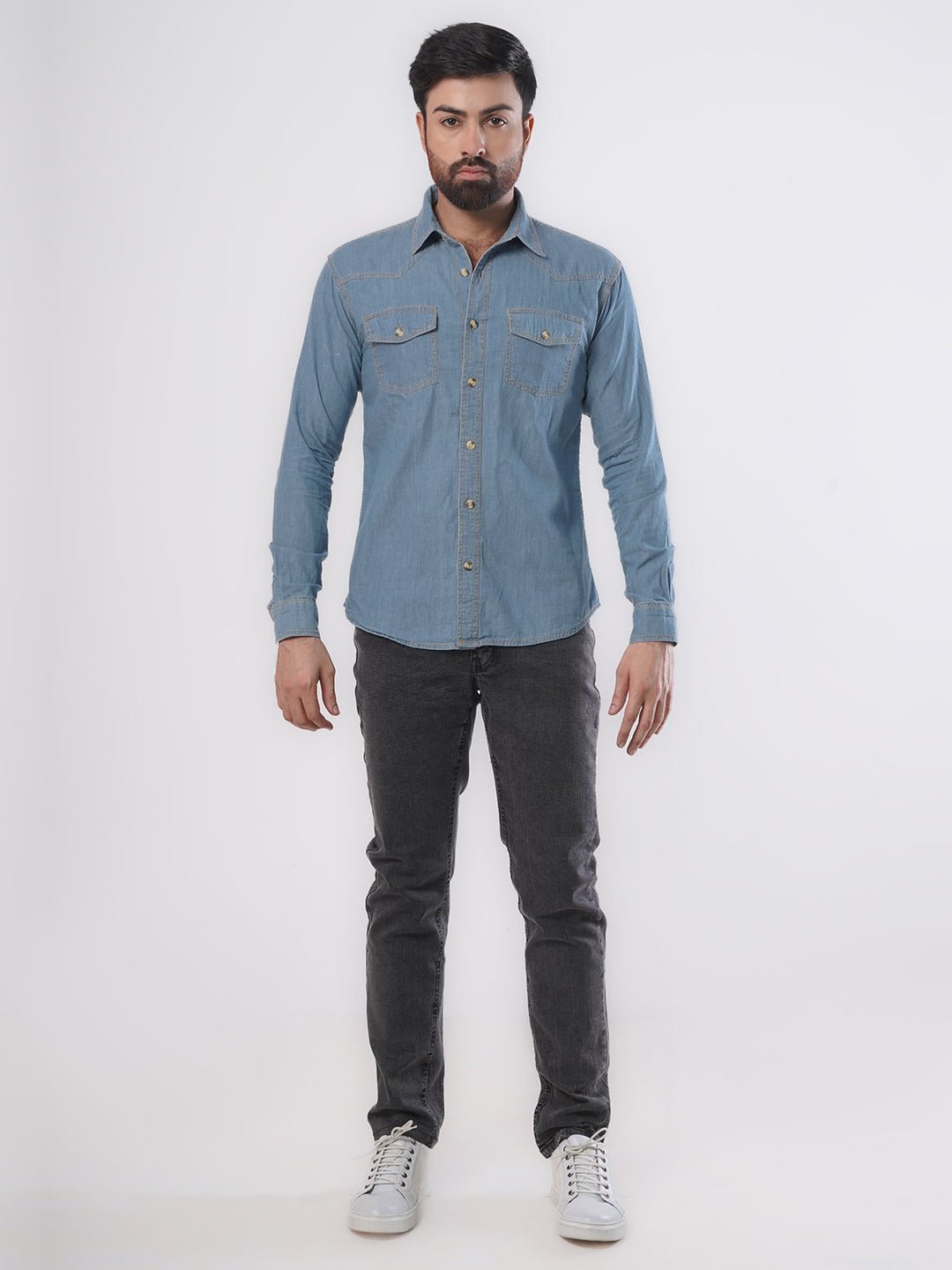 Denim Casual Shirt Sky Blue (CSD-008)