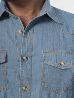 Denim Casual Shirt Sky Blue (CSD-008)