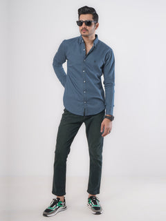 Light Blue Button Down Denim Casual Shirt (CSD-010)