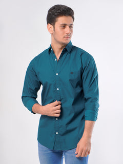 Dark Sea Green Printed  Casual Shirt (CSP-021)