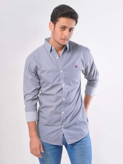 Blue Printed  Casual Shirt (CSP-023)