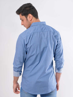 Blue Printed Casual Shirt (CSP-029)