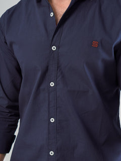 Dark Blue Printed  Casual Shirt (CSP-033)