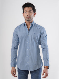 Blue Printed Casual Shirt (CSP-037)