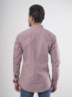 Maroon Printed Casual Shirt (CSP-040)